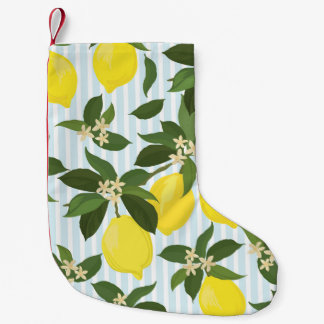 Seamless citrus vintage pattern on white backgroun liten julstrumpa