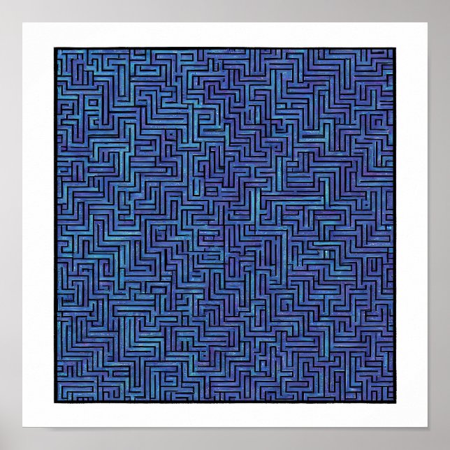 Seamless Cosmic Pattern: Labyrinthine Laser Grid 2 Poster (Framsidan)