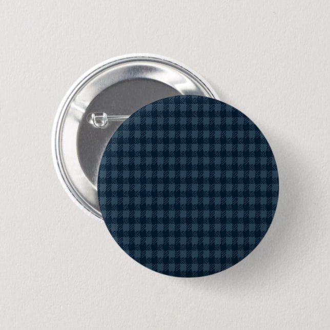 Seamless Dark Blue & Gray Gingham Rustic Pattern Knapp (Framsida & baksida)