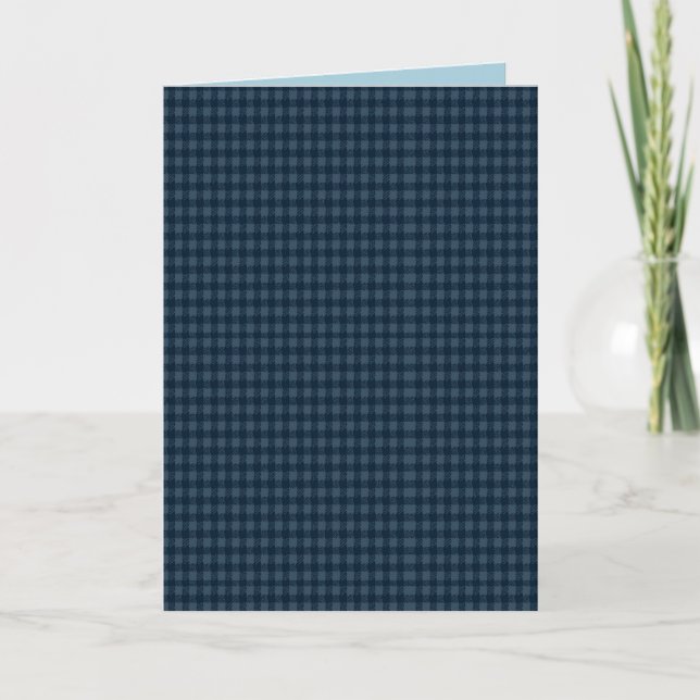Seamless Dark Blue & Gray Gingham Rustic Pattern Kort (Framsida)