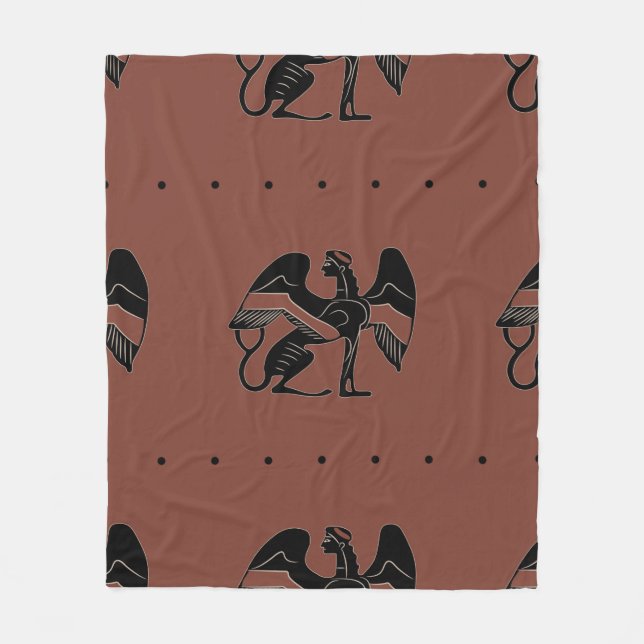 Seamless ethnic pattern with fantastic winged sphi fleecefilt (Framsidan)