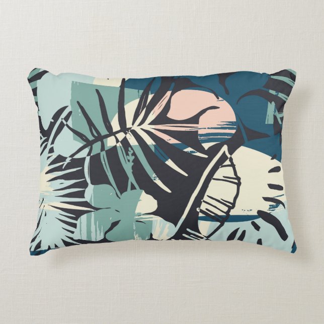 Seamless exotic pattern with tropical plants and a prydnadskudde (Framsidan)