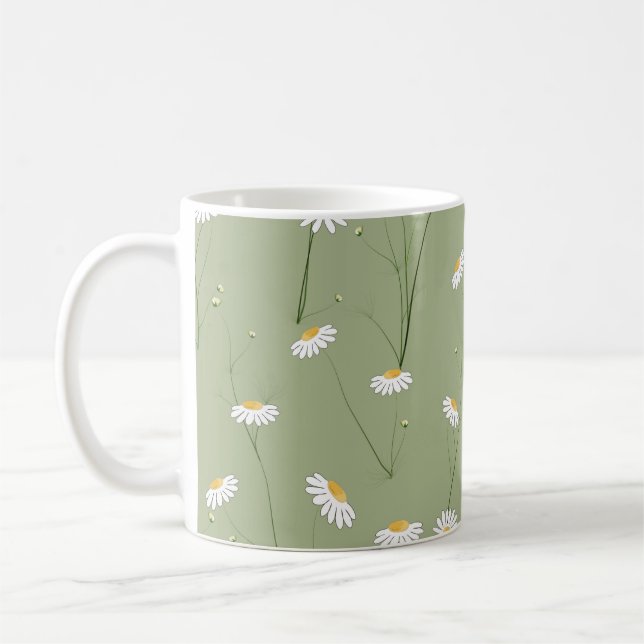 Seamless floral pattern background with cosmos flo kaffemugg (Vänster)