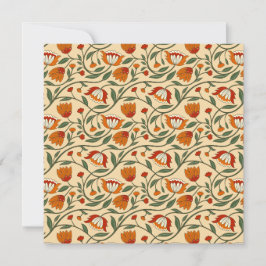 Seamless floral pattern in beige background tack kort