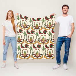 Seamless floral pattern with red and yellow  fleecefilt