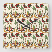 Seamless floral pattern with red and yellow 