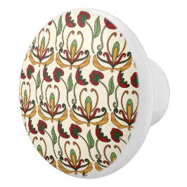 Seamless floral pattern with red and yellow  knopp