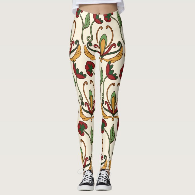 Seamless floral pattern with red and yellow  leggings (Framsida)
