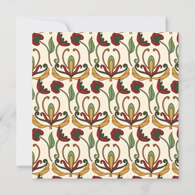 Seamless floral pattern with red and yellow  tack kort (Framsida)