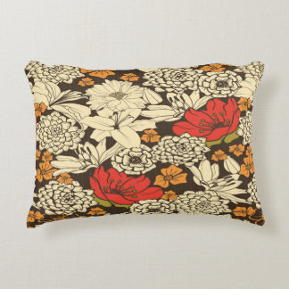 Seamless Floral Pattern With Red Flowers Prydnadskudde