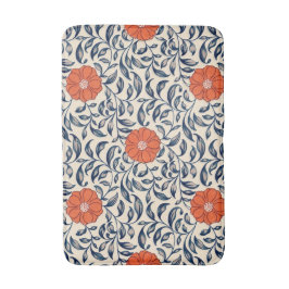 Seamless floral pattern with vibrant orange flower badrumsmatta