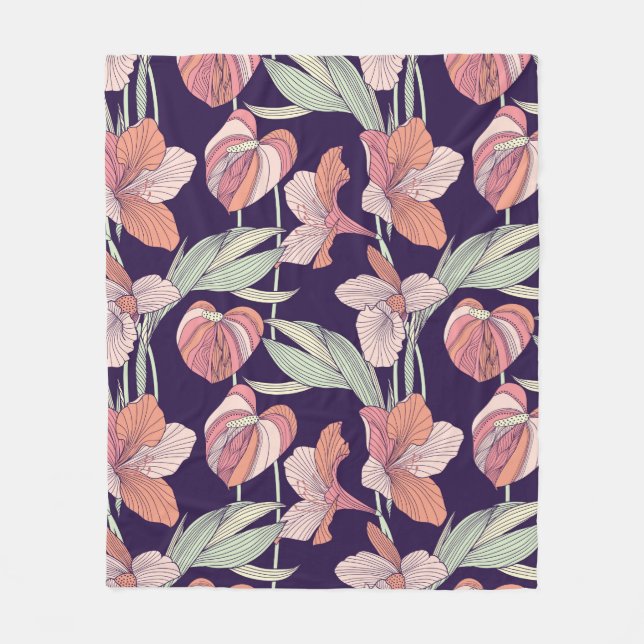 Seamless floral patternpattern,flower,orchid,moder fleecefilt (Framsidan)