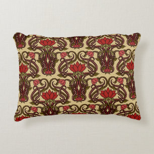Seamless floral wallpaper in art nouveau style, Vi Prydnadskudde