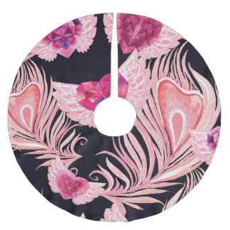 Seamless Gentle Watercolor Valentines Mönster Julgransmatta Borstad Polyester