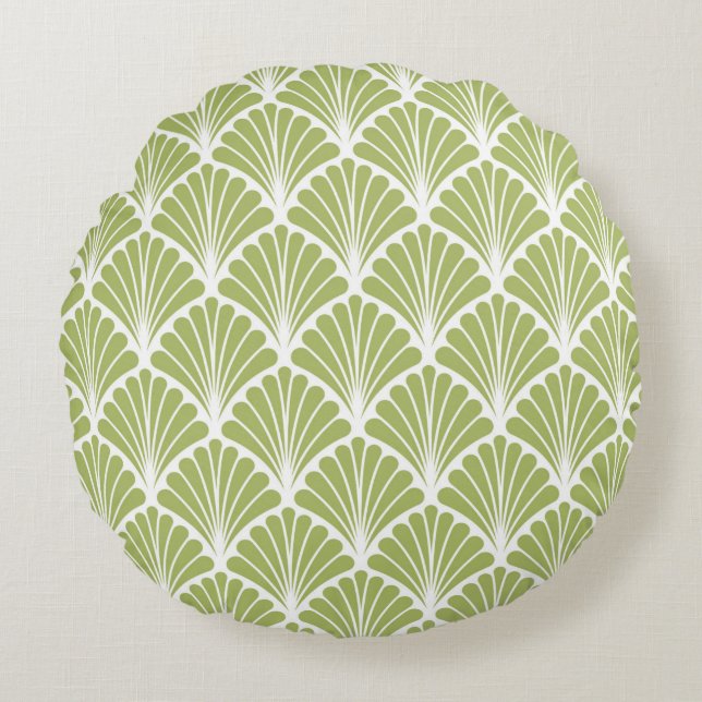 Seamless Geometric Art Deco Pattern. Abstract vint Rund Kudde (Framsidan)