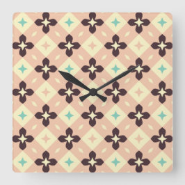Seamless geometric floral  pattern fyrkantig klocka