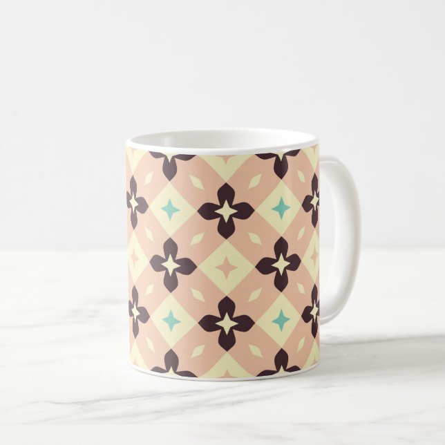 Seamless geometric floral  pattern kaffemugg (Framsida höger)
