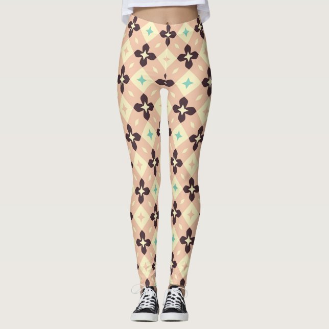 Seamless geometric floral  pattern leggings (Framsida)
