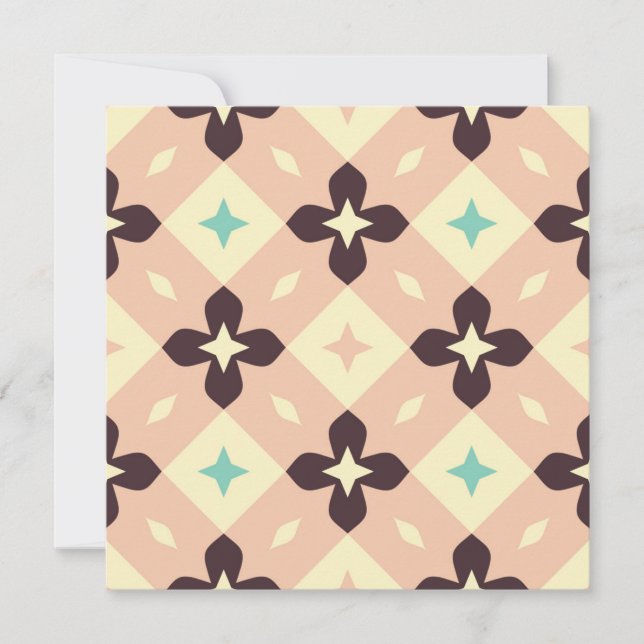 Seamless geometric floral  pattern tack kort (Framsida)