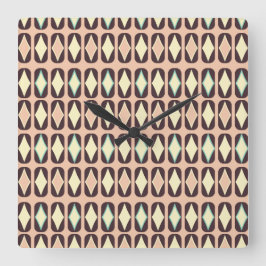 Seamless geometric pattern in dark brown leaf  fyrkantig klocka