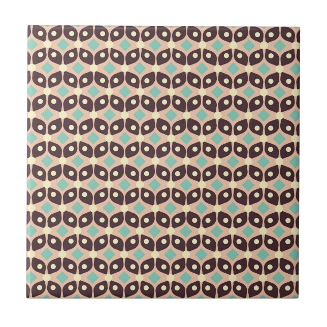 Seamless geometric pattern in dark brown leaf  kakelplatta (Framsidan)