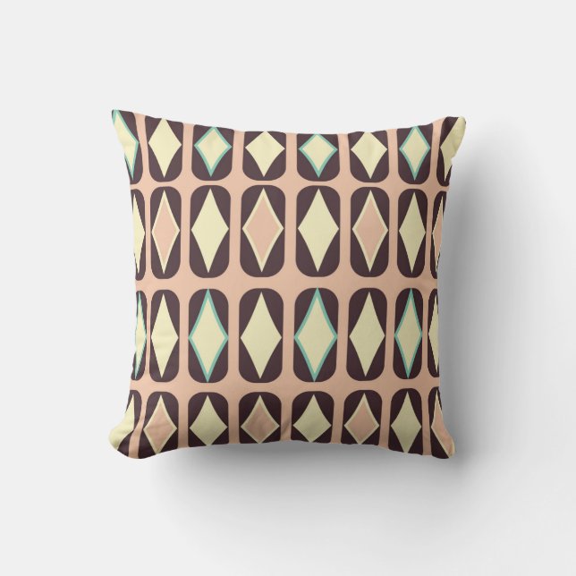 Seamless geometric pattern in dark brown leaf  kudde (Framsida)