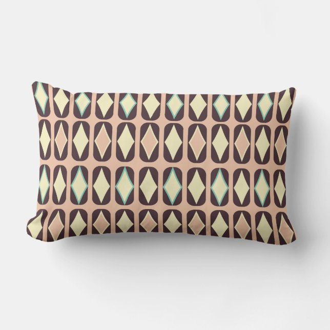 Seamless geometric pattern in dark brown leaf  lumbarkudde (Framsida)