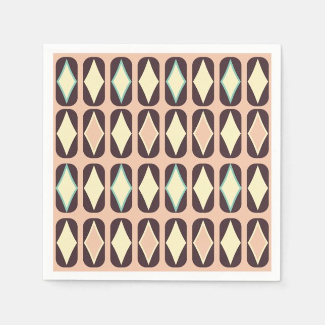 Seamless geometric pattern in dark brown leaf  pappersservett (Framsidan)