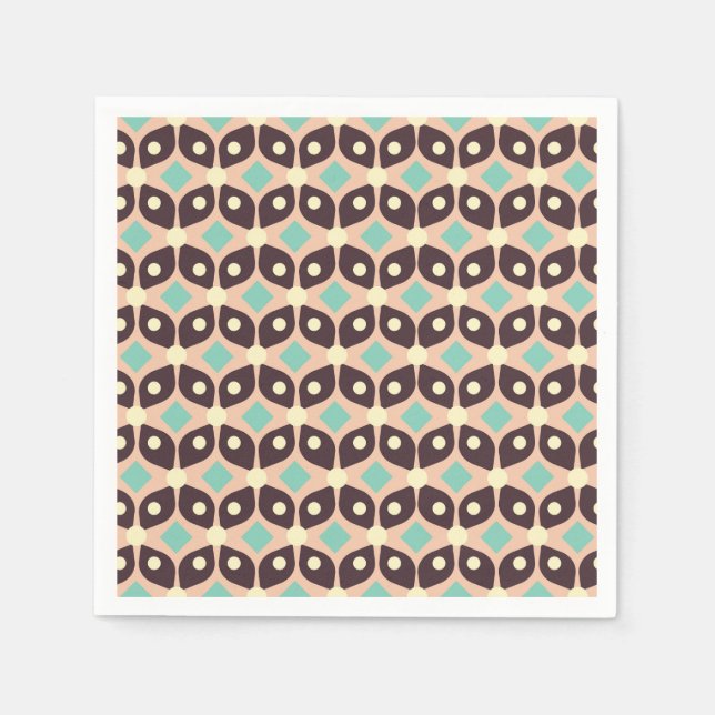 Seamless geometric pattern in dark brown leaf  pappersservett (Framsidan)