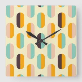 Seamless geometric pattern in retro vibes fyrkantig klocka
