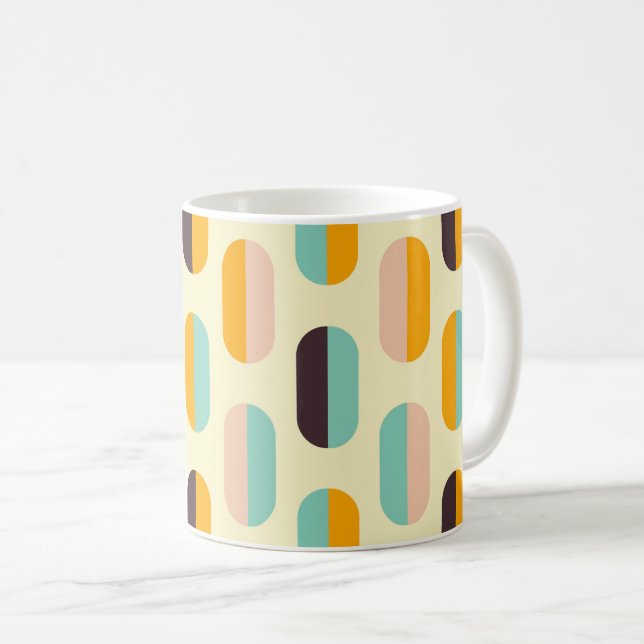 Seamless geometric pattern in retro vibes kaffemugg (Framsida höger)