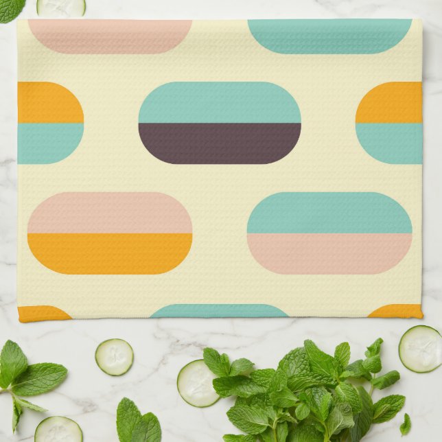 Seamless geometric pattern in retro vibes kökshandduk (Vikta)