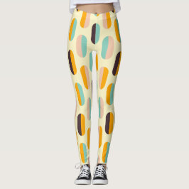 Seamless geometric pattern in retro vibes leggings