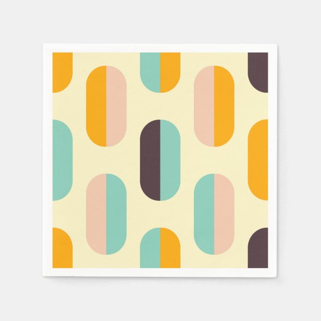 Seamless geometric pattern in retro vibes pappersservett (Framsidan)