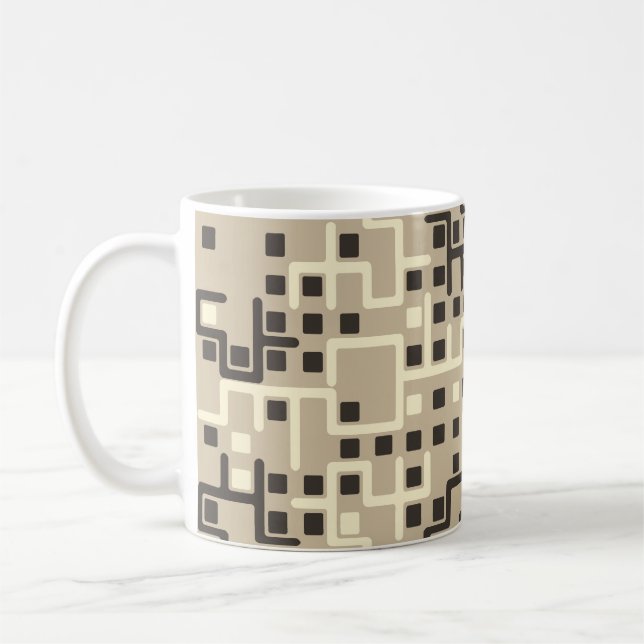 Seamless geometric pattern with colored elements,  kaffemugg (Vänster)