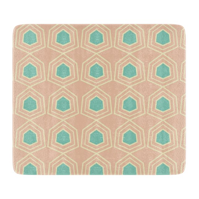 Seamless geometric pattern with teal pentagons (Framsidan)