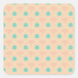 Seamless geometric pattern with teal pentagons fyrkantigt klistermärke