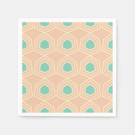 Seamless geometric pattern with teal pentagons pappersservett
