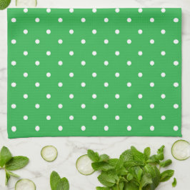 Seamless green background polka dot pattern kökshandduk