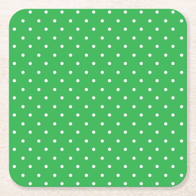 Seamless green background polka dot pattern underlägg papper kvadrat (Framsidan)