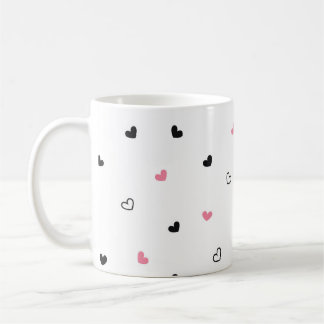 Seamless Heart Doodle Mönster Kaffemugg