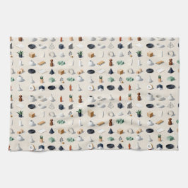 Seamless isometric patterns of vases plants kökshandduk