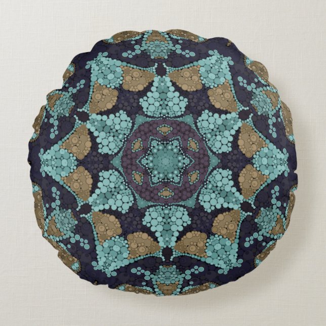 Seamless kaleidoskop mosaic ornamental african ea rund kudde (Framsidan)
