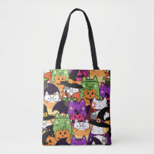 Seamless Kawaii Cat Halloween Mönster