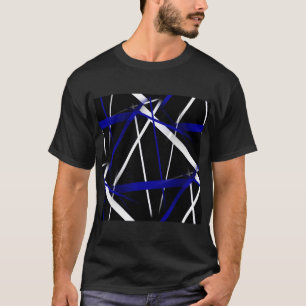 Seamless korsmönstrad kunglig blått och vit fodrar t shirt