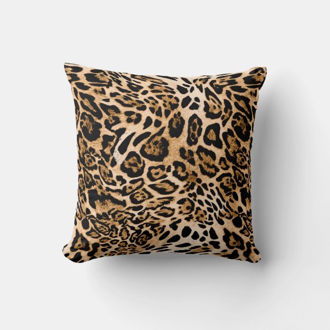 Seamless leopard texture, animal skin kudde (Framsida)