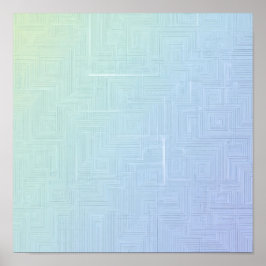 Seamless Light & Airy Layered Labyrinth Pattern Poster