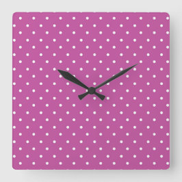 Seamless magenta background polka dot pattern fyrkantig klocka