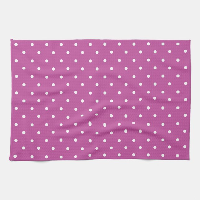 Seamless magenta background polka dot pattern kökshandduk (Horisontell)