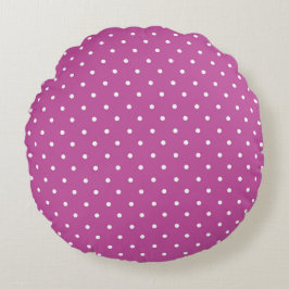Seamless magenta background polka dot pattern rund kudde